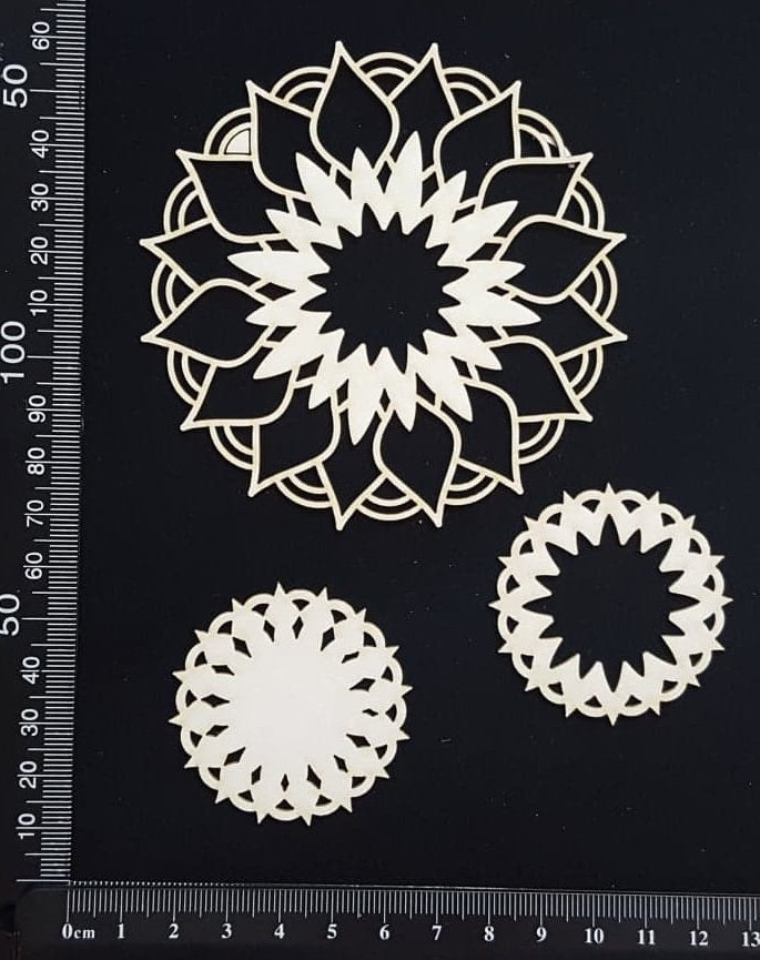 Mandala Set - B - White Chipboard