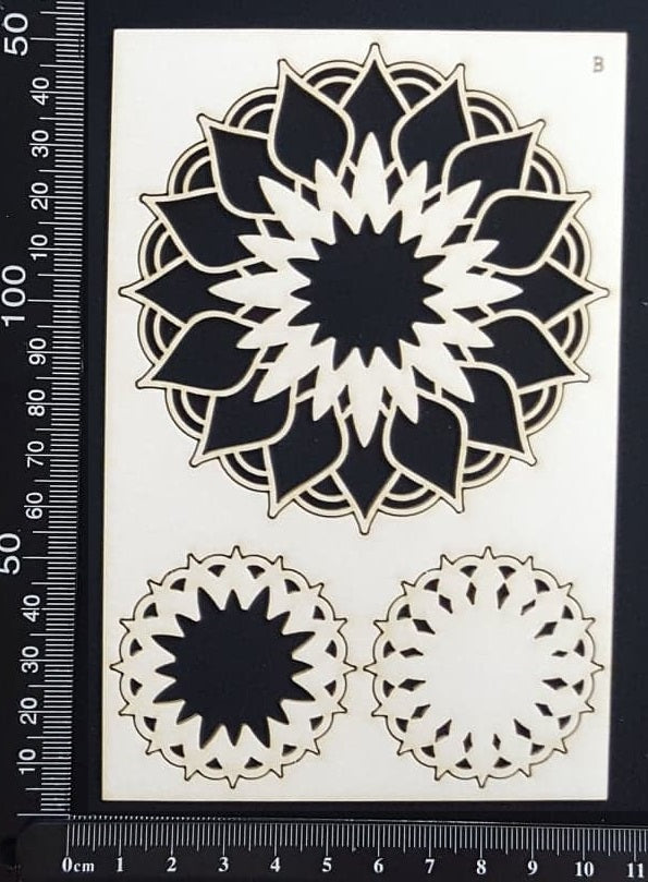 Mandala Set - B - White Chipboard