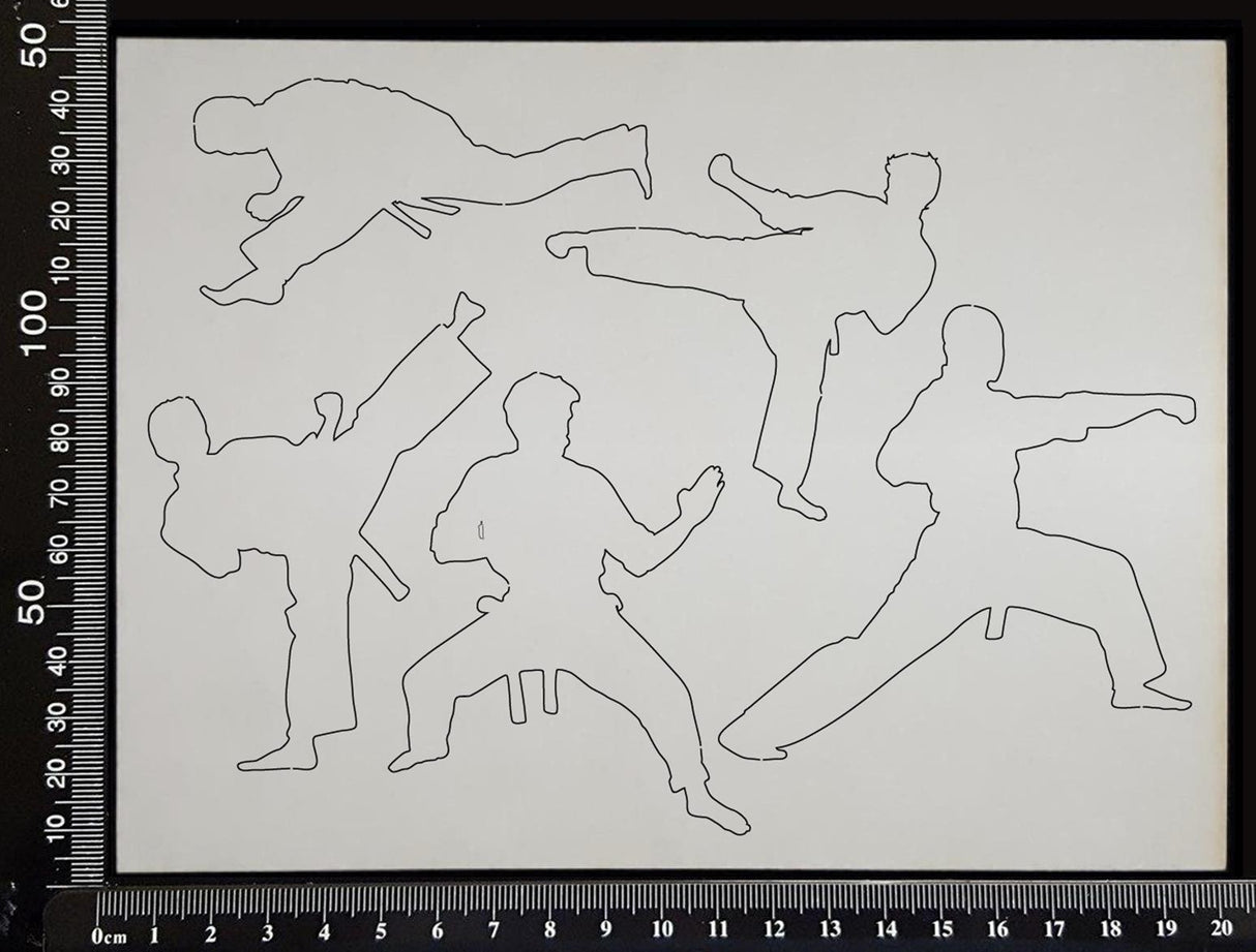 Martial Artists Set - Large - White Chipboard