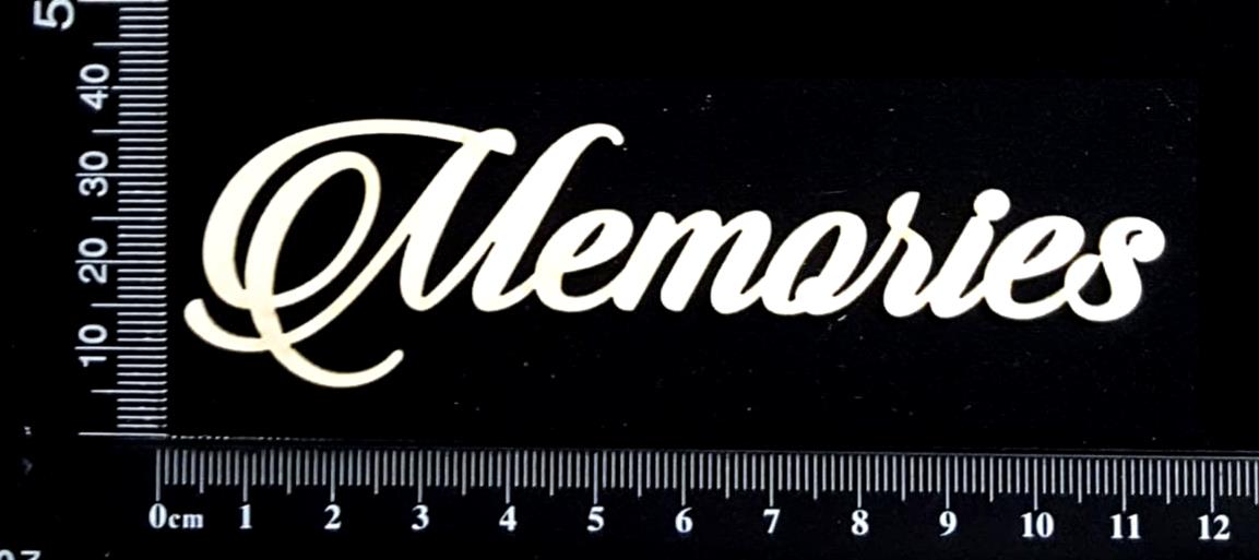 Sandscript Word - Memories  - White Chipboard