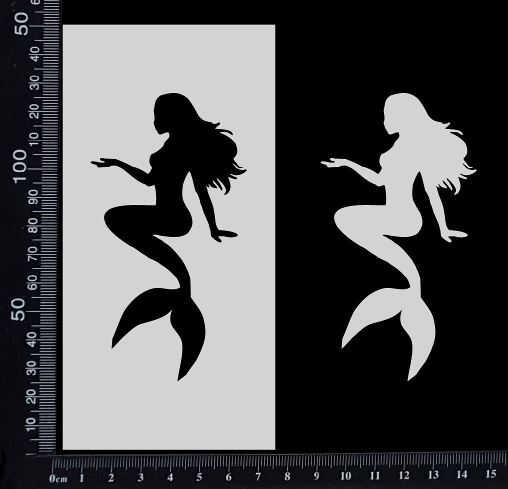 Mermaid - B - Stencil - 75mm x 150mm