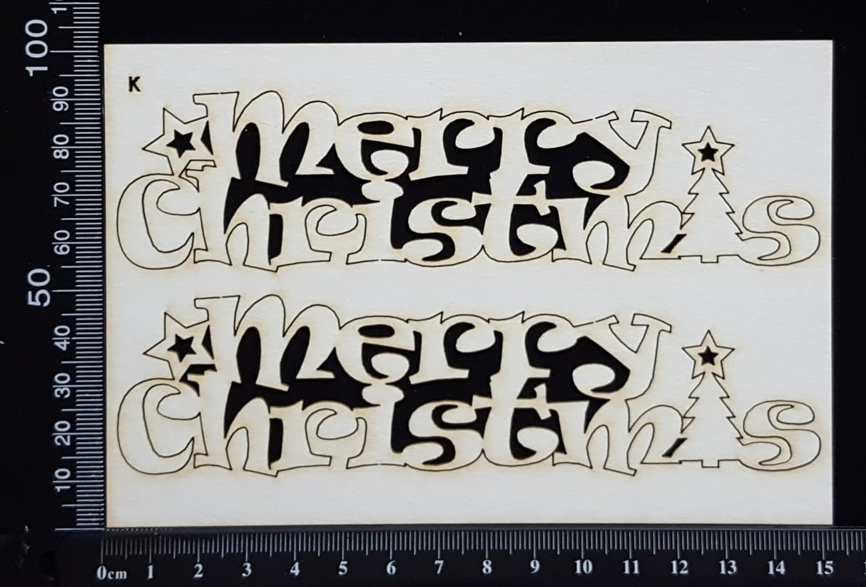Merry Christmas - K - White Chipboard