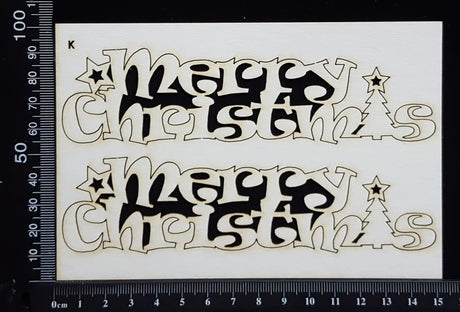 Merry Christmas - K - White Chipboard