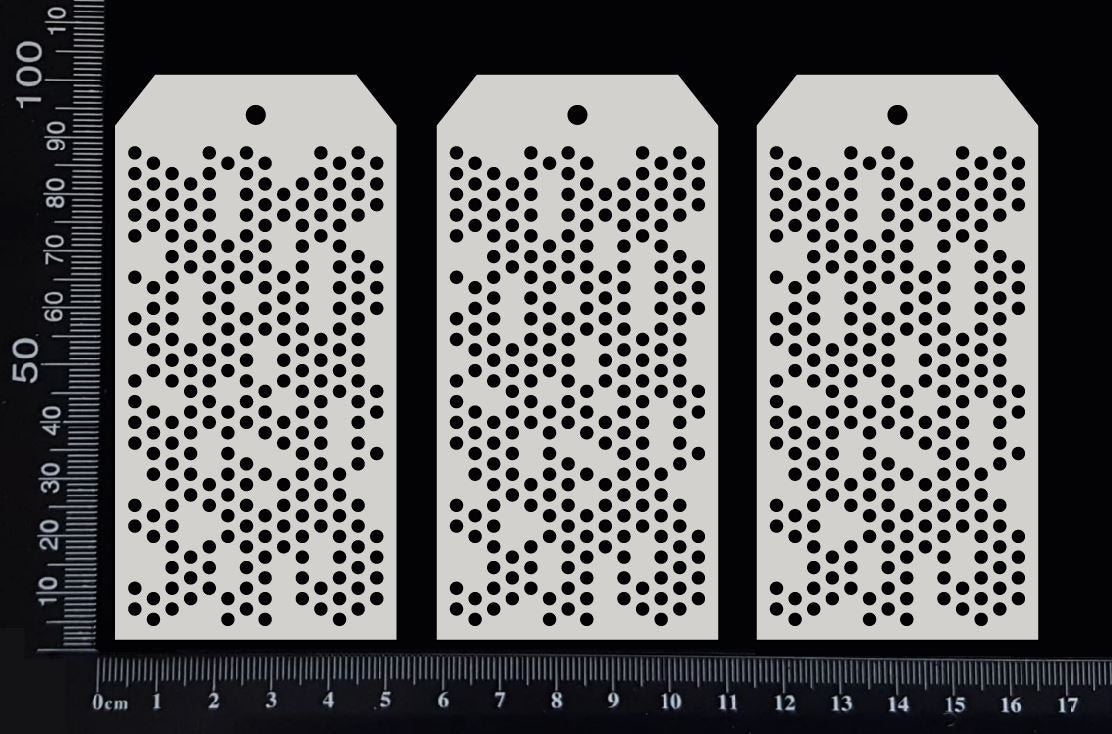 Micro dots Tags Set - AA - Small - White Chipboard