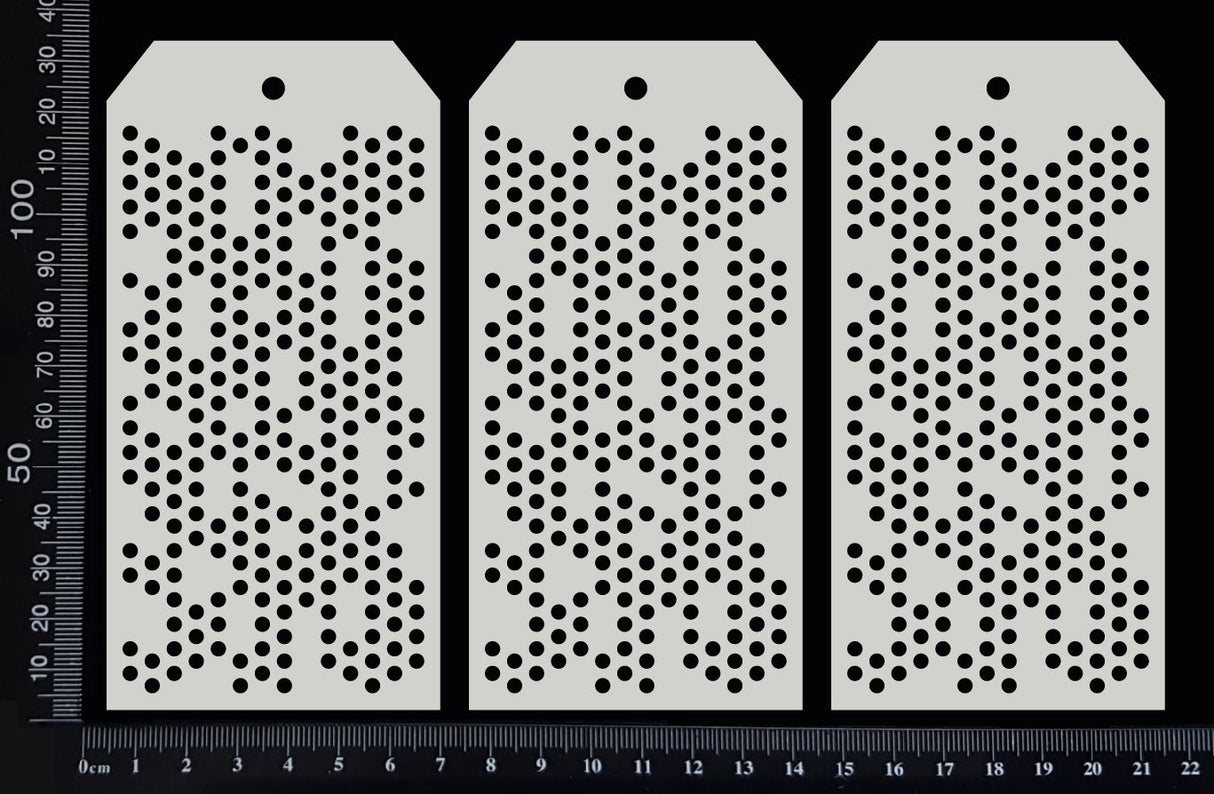 Micro dots Tags Set - AB - Middle - White Chipboard