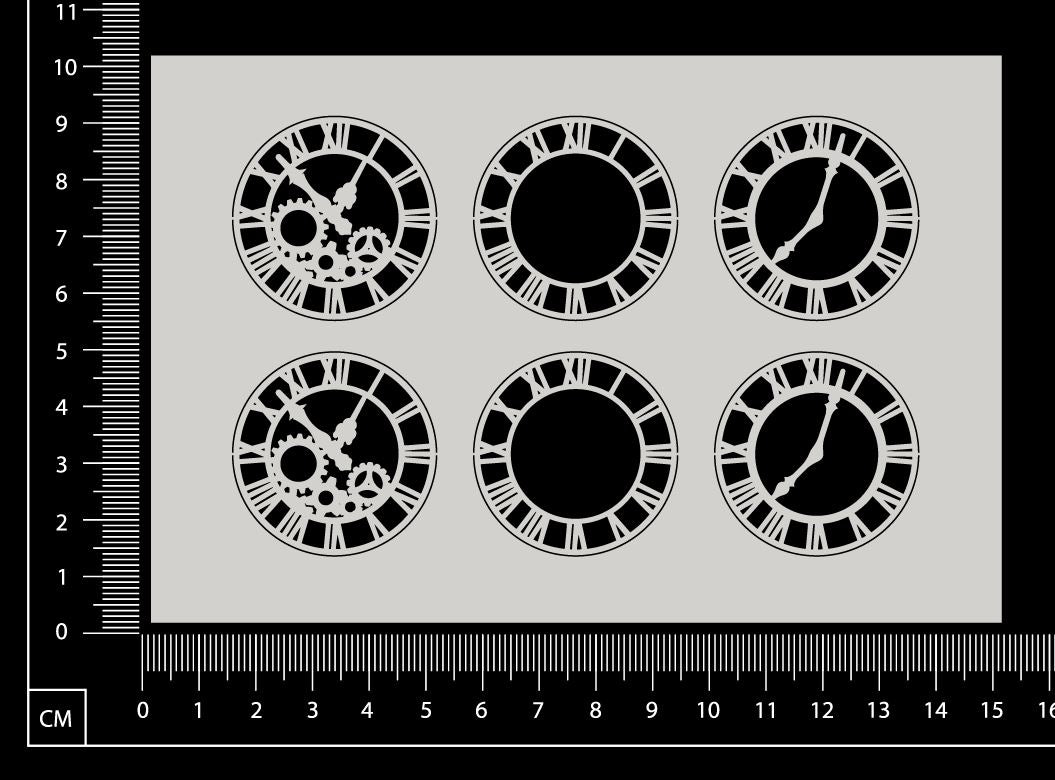 Mini Clocks Set - White Chipboard