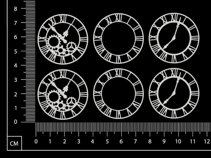 Mini Clocks Set - White Chipboard