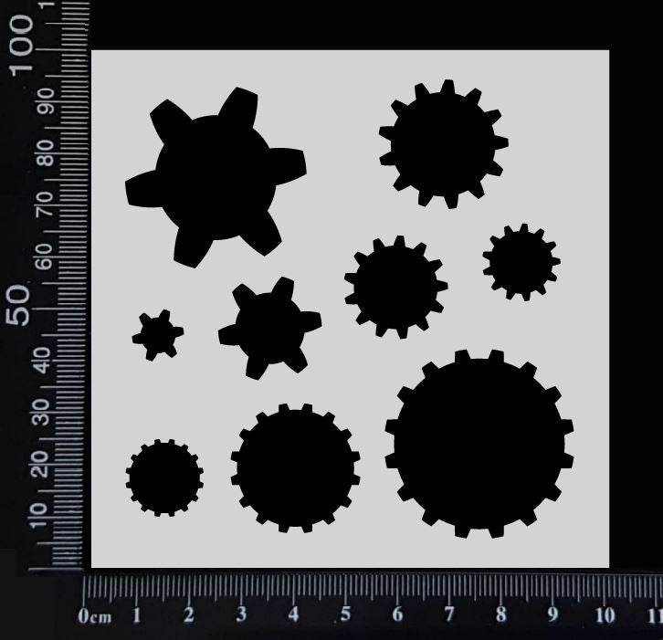 Gears - B - Stencil - 100mm x 100mm