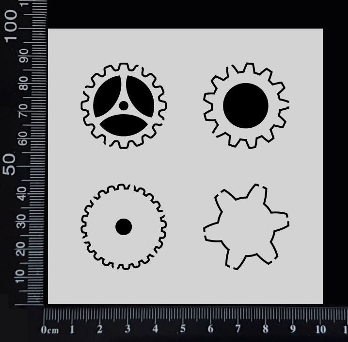 Gears - C - Stencil - 100mm x 100mm
