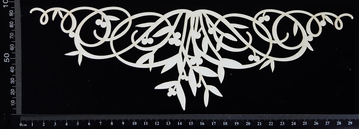Mistletoe Border - Large - White Chipboard