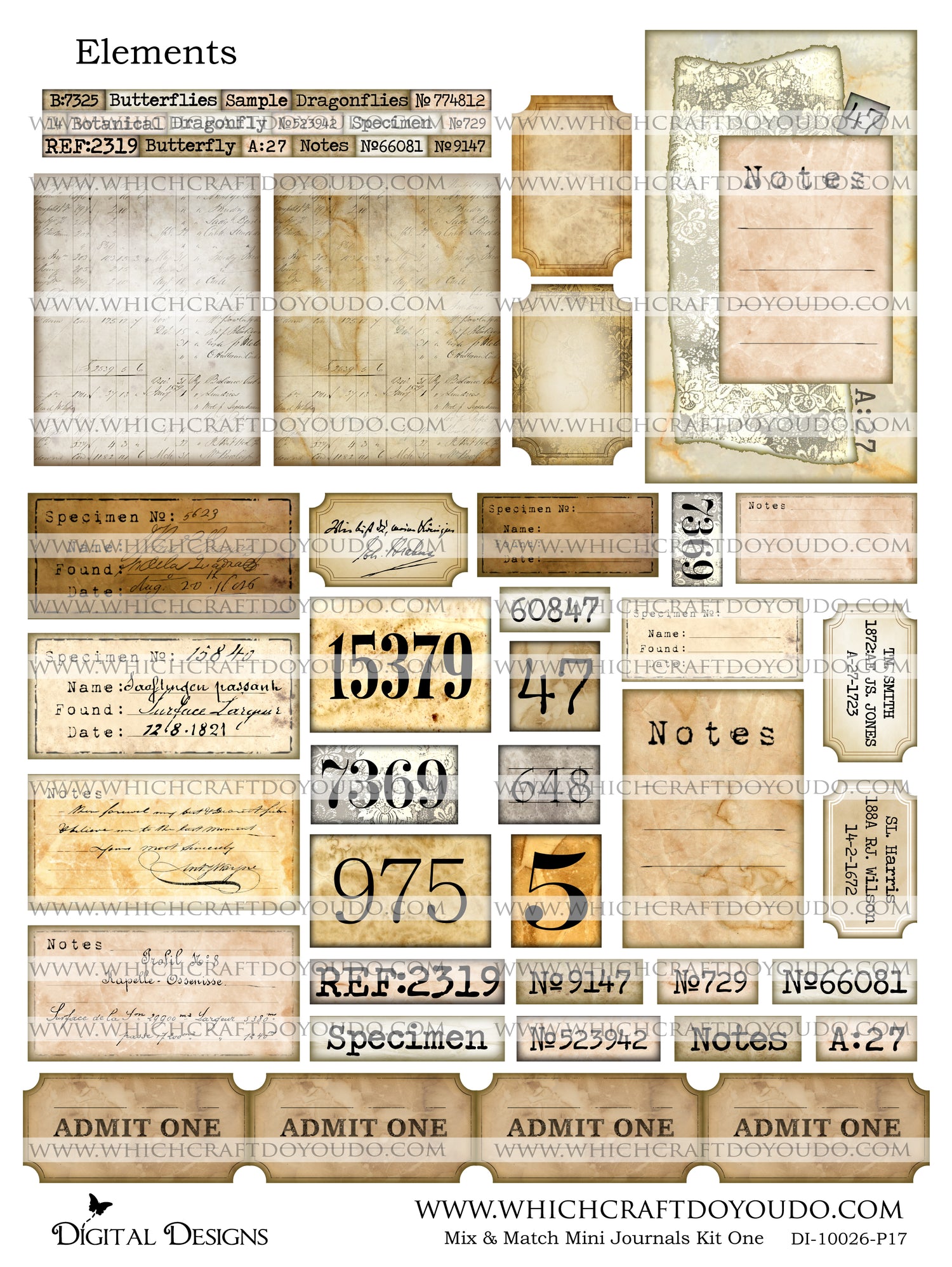 Mix & Match Mini Journals Kit One - DI-10026 - Digital Download