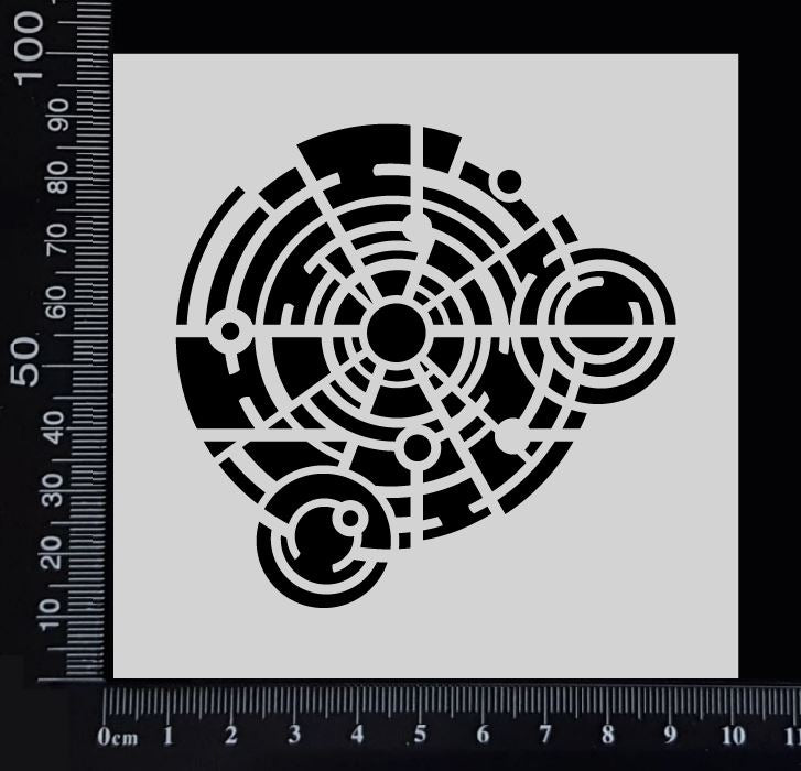 Mixed Media Circles - D - Stencil - 100mm x 100mm