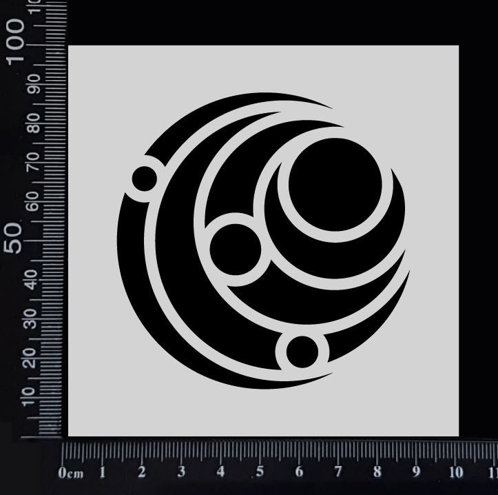 Mixed Media Circles - A - Stencil - 100mm x 100mm