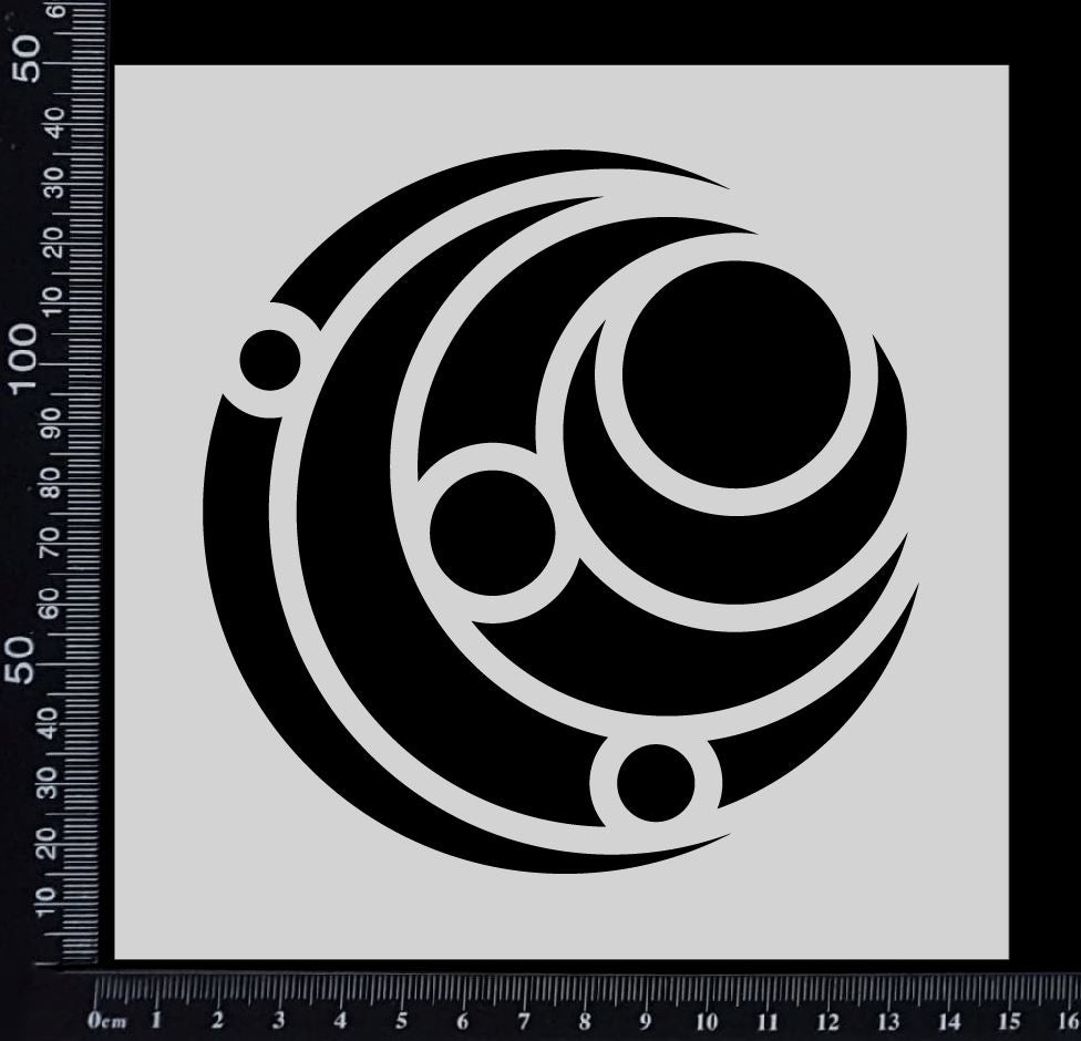 Mixed Media Circles - A - Stencil - 150mm x 150mm