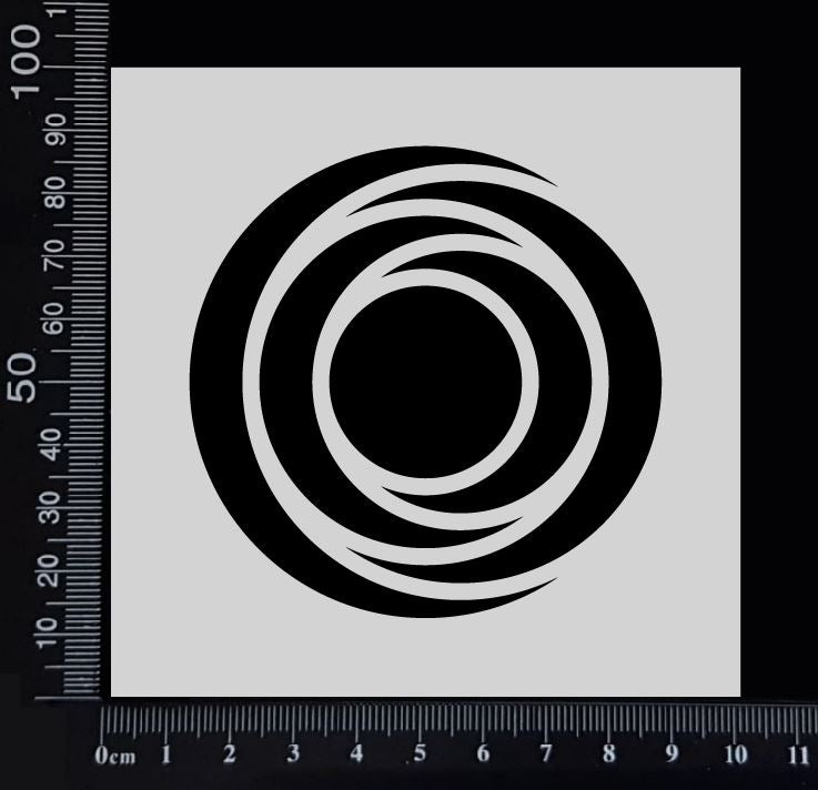 Mixed Media Circles - B - Stencil - 100mm x 100mm