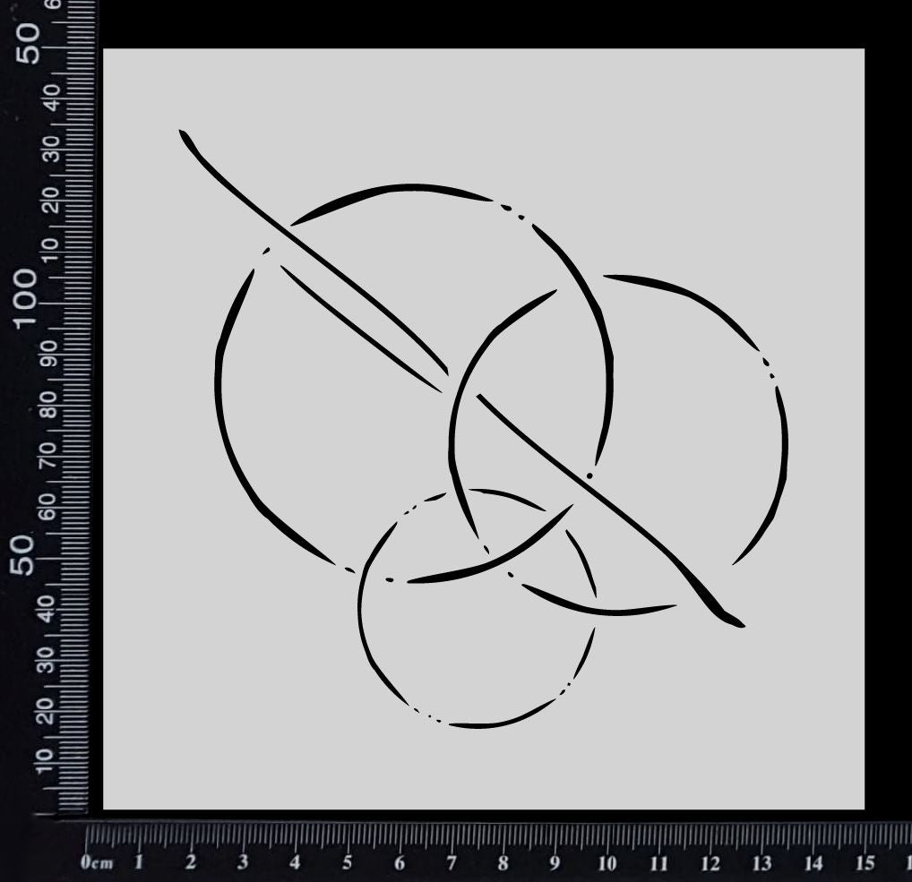 Mixed Media Circles - E - Stencil - 150mm x 150mm