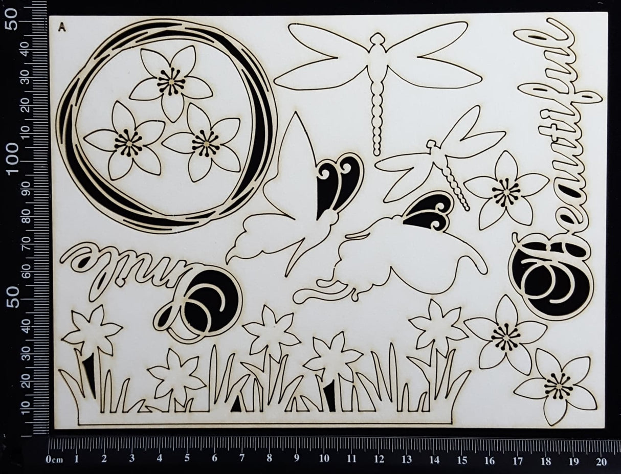 Mixed Element Set - A - White Chipboard