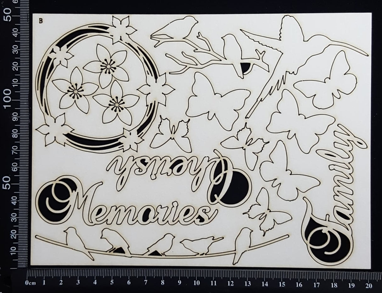 Mixed Element Set - B - White Chipboard