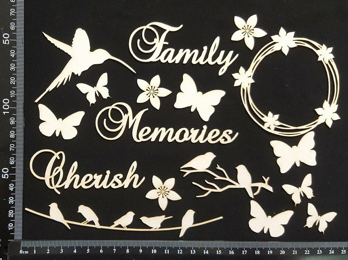 Mixed Element Set - B - White Chipboard