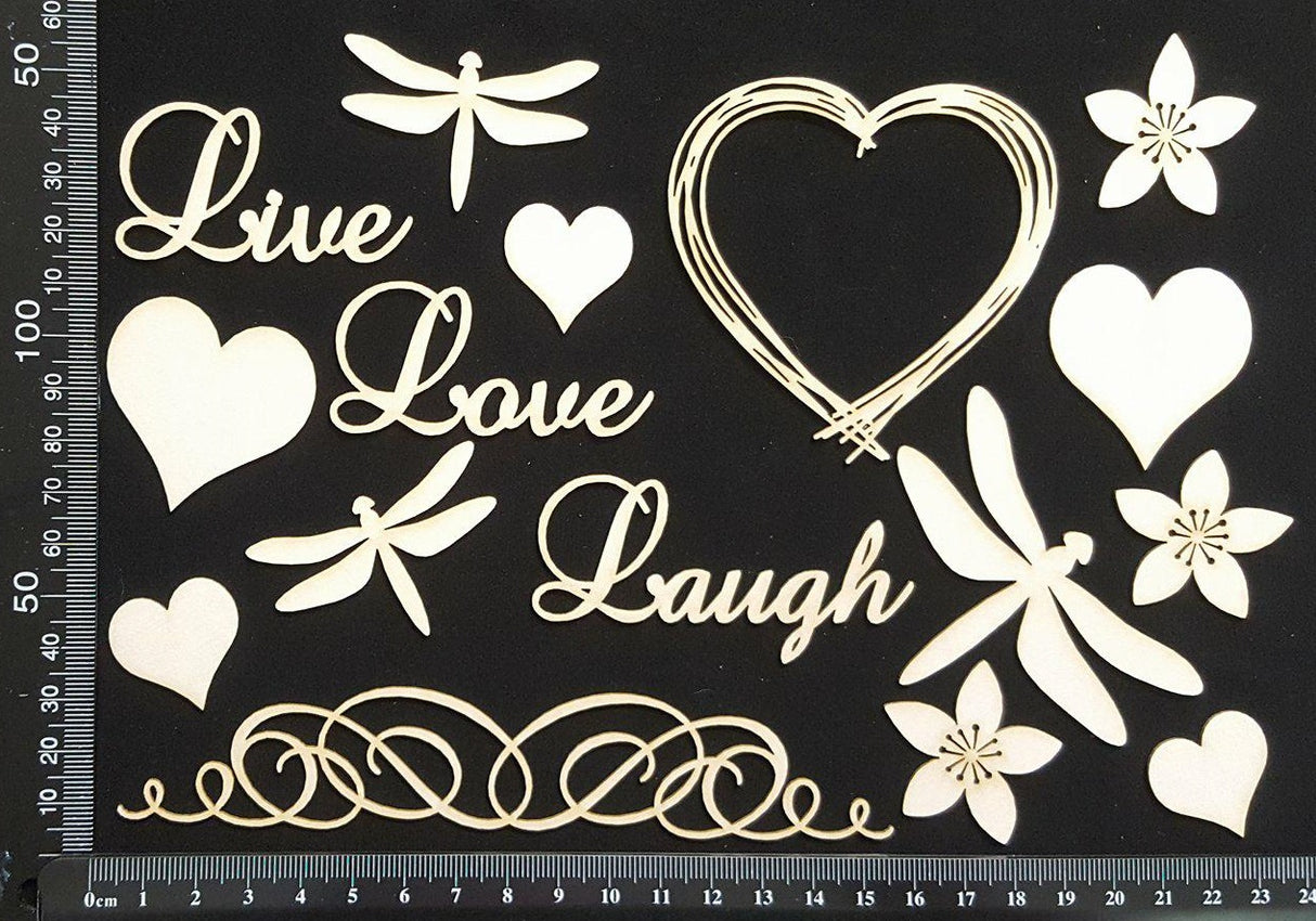 Mixed Element Set - D - White Chipboard