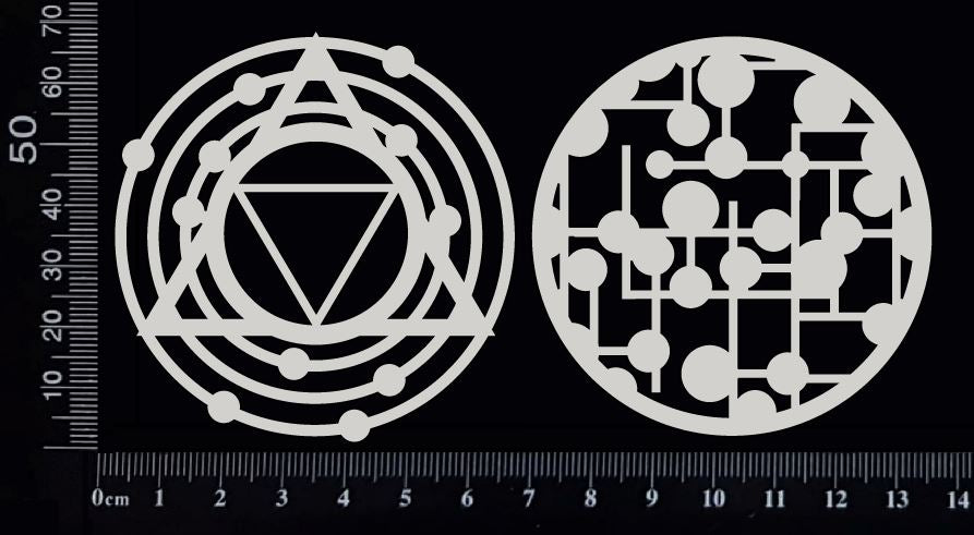 Mixed Media Circles Set - C - White Chipboard