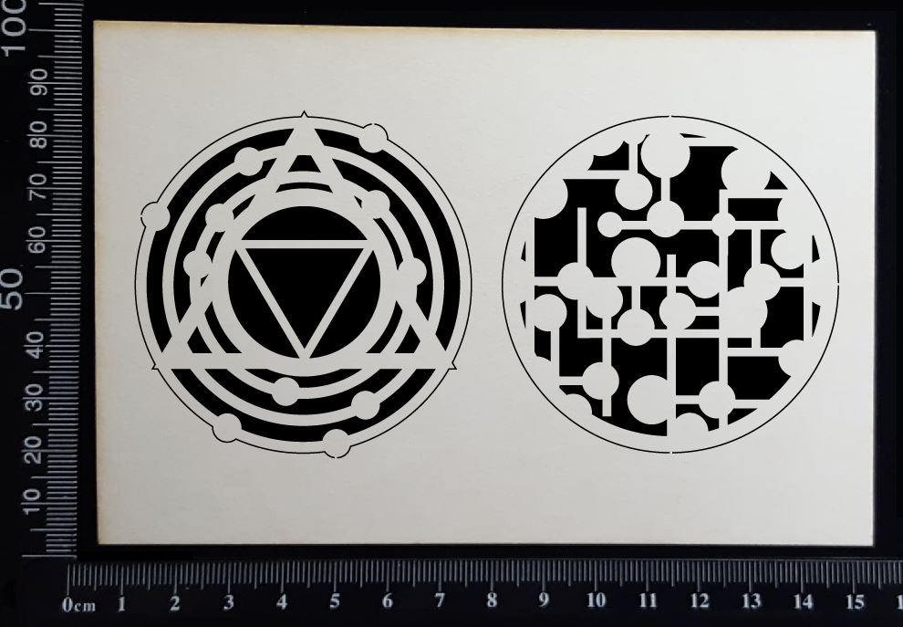 Mixed Media Circles Set - C - White Chipboard