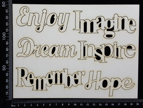 Mixed Word Set - A - White Chipboard