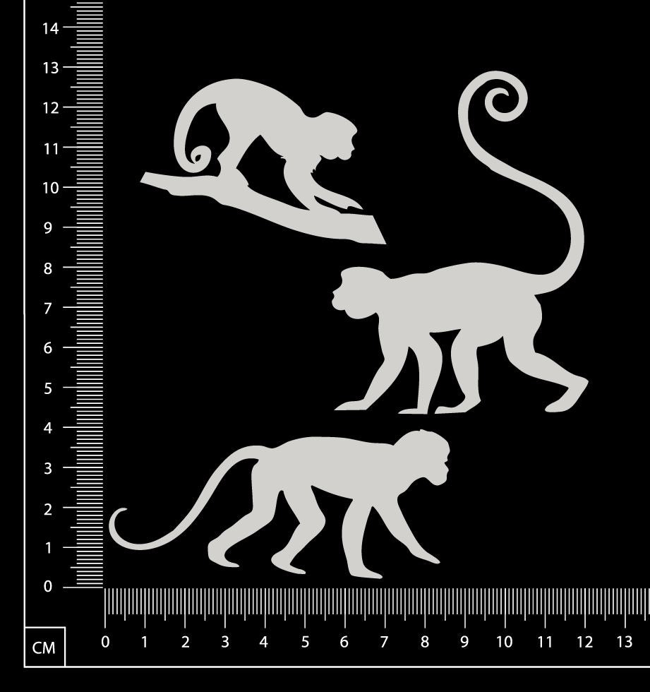 Monkeys Set - White Chipboard