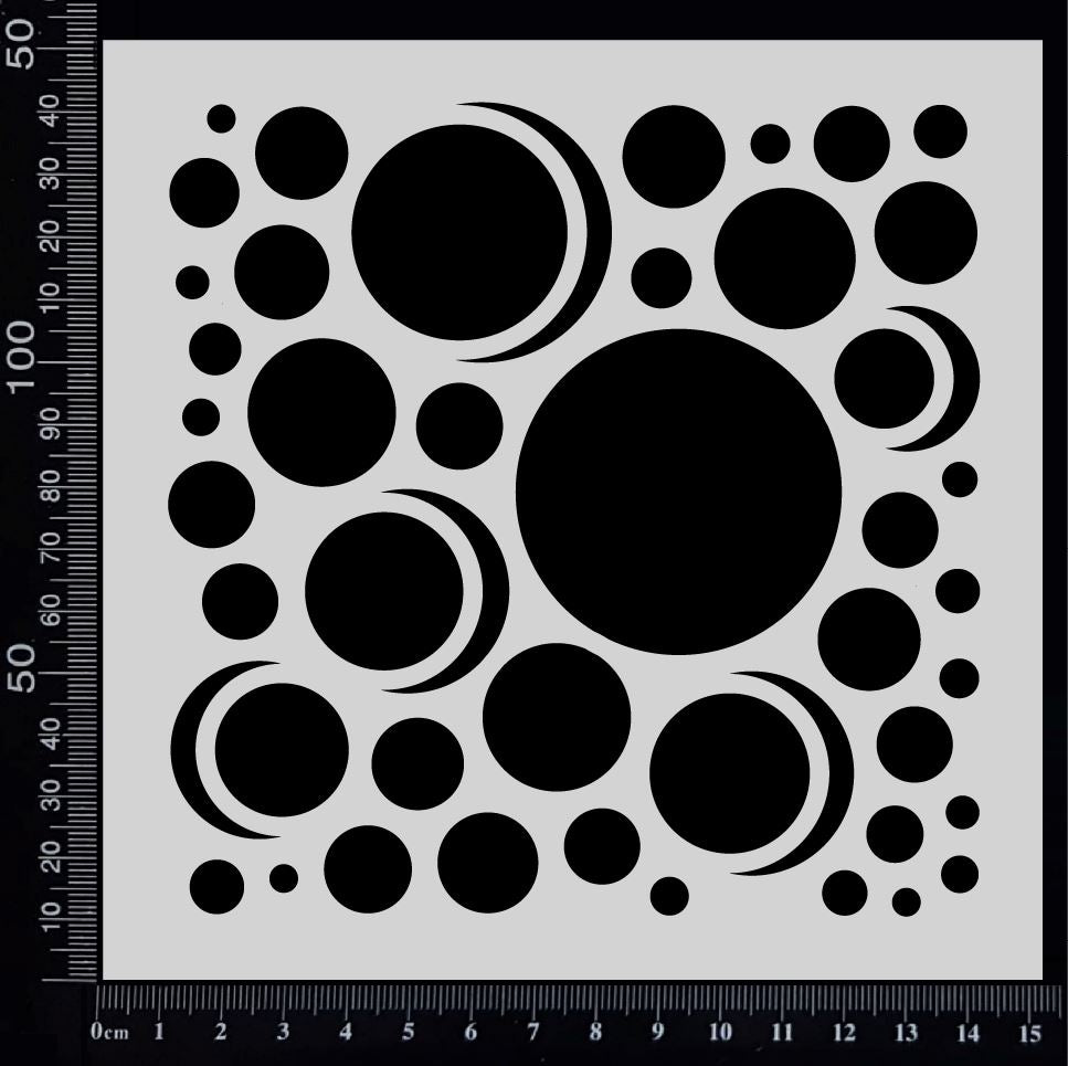 Moon Circles - Stencil - 150mm x 150mm