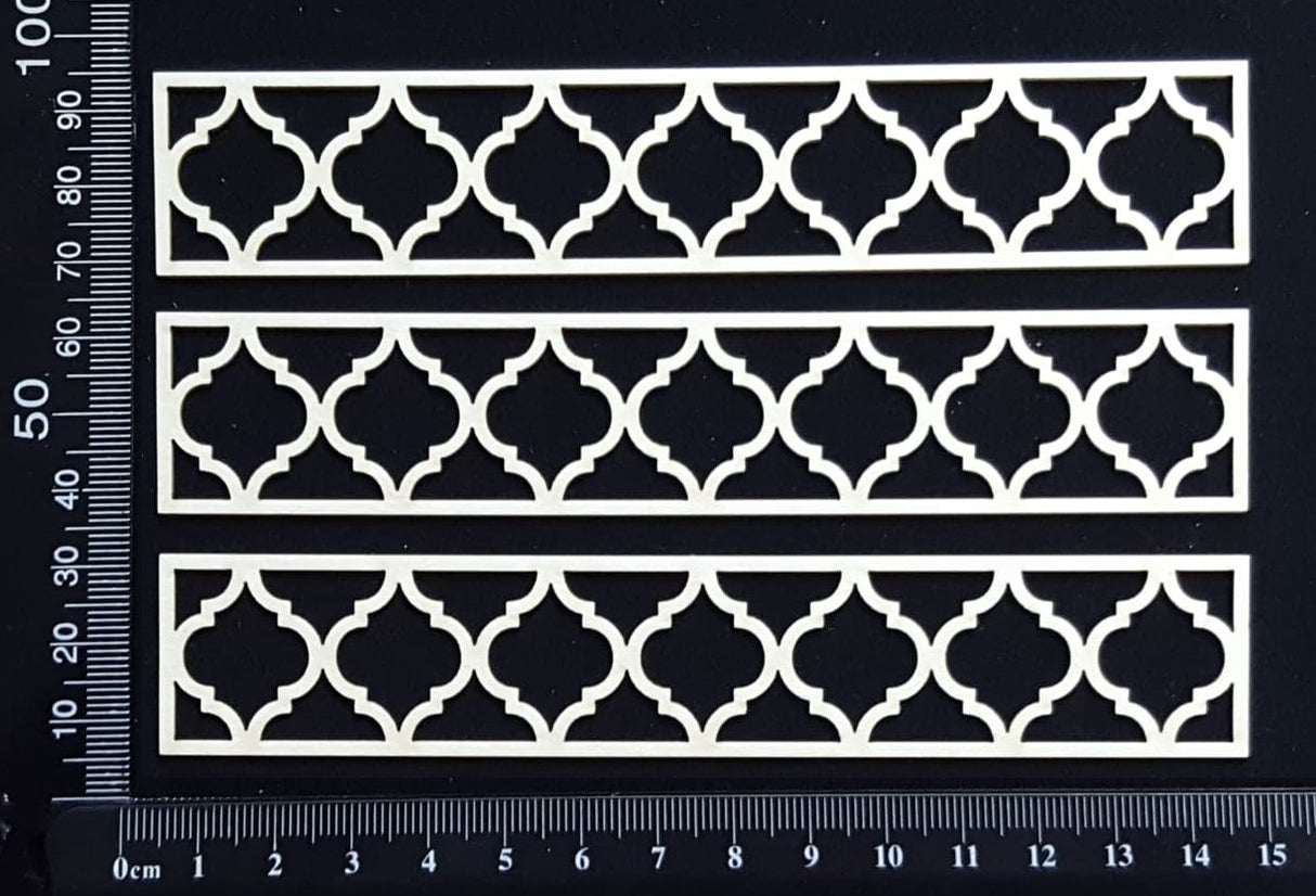 Moroccan Border - C - Small - White Chipboard