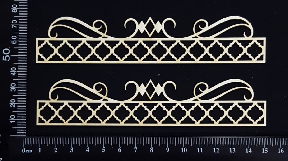 Moroccan Border - E - Small - White Chipboard