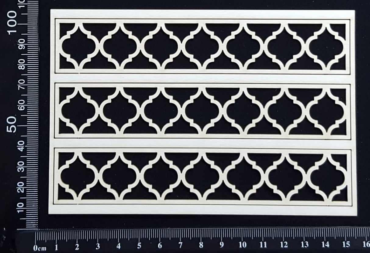 Moroccan Border - C - Small - White Chipboard