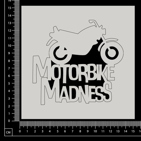 Motorbike Madness - Large - White Chipboard