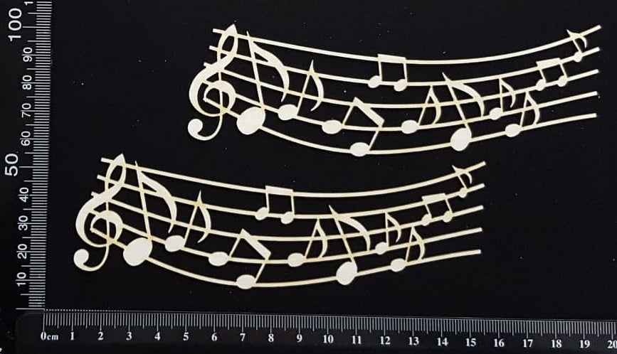 Music Border Set - B - Small - White Chipboard
