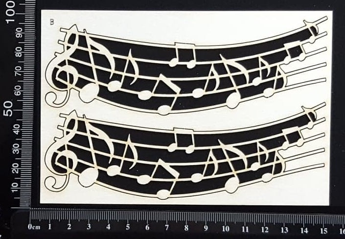 Music Border Set - B - Small - White Chipboard