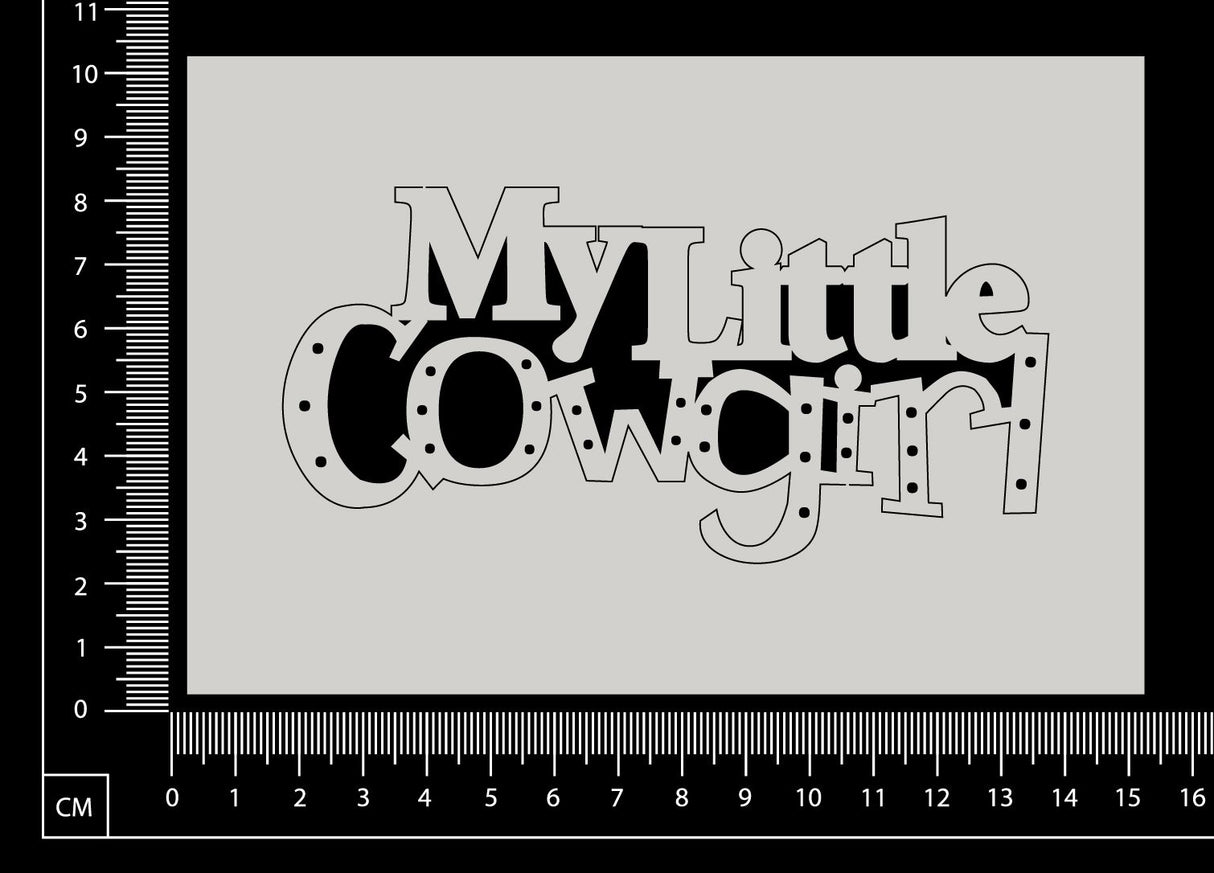 My Little Cowgirl - White Chipboard