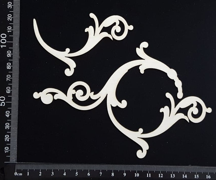 Mystical Flourish Set - A - White Chipboard