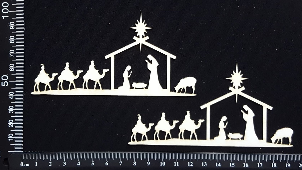 Nativity Borders - White Chipboard