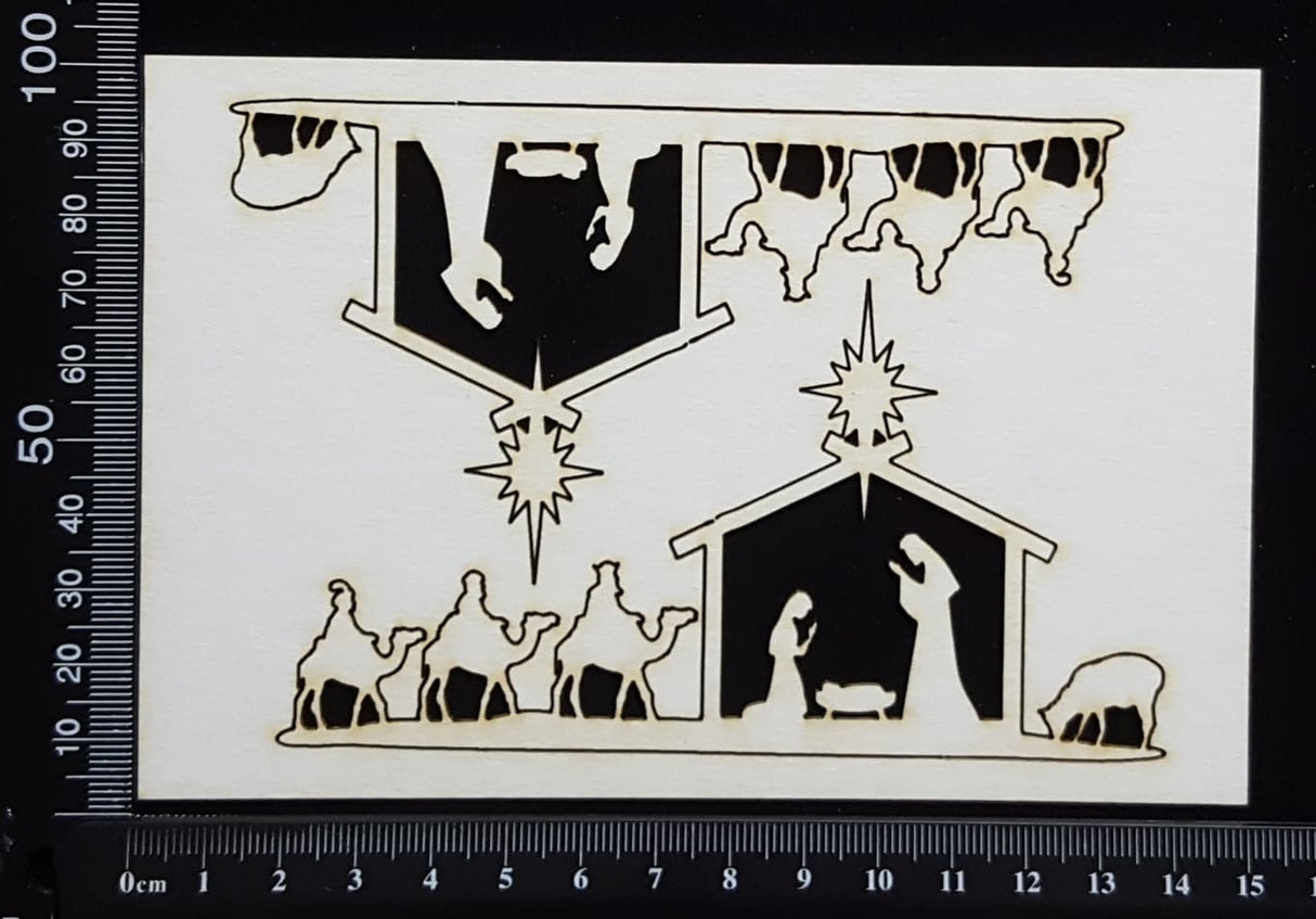 Nativity Borders - White Chipboard