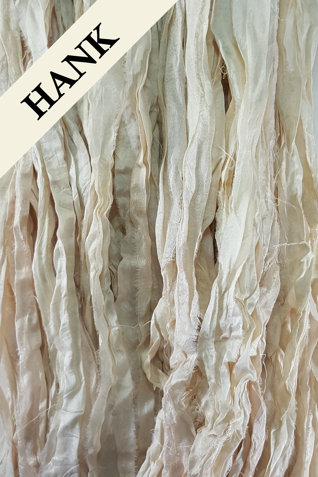 Reclaimed Sari Silk Ribbon - Natural - Hank