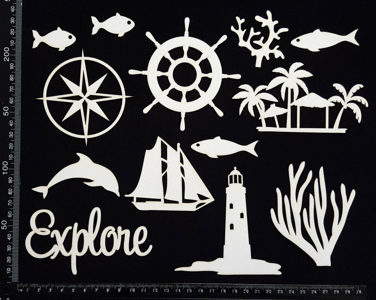 Nautical Elements - Set C - White Chipboard