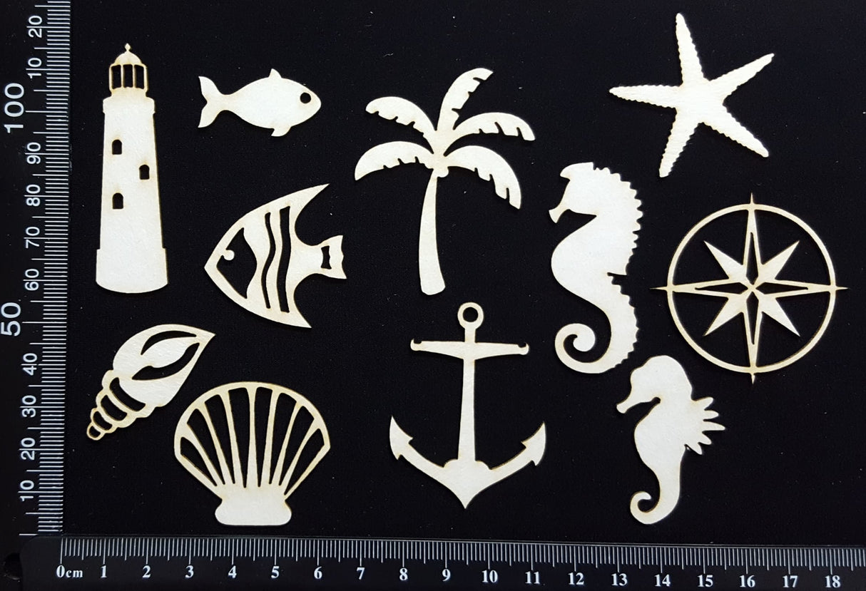 Nautical Elements - Set F - White Chipboard