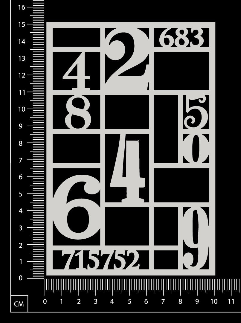 Number Mesh - AB - White Chipboard