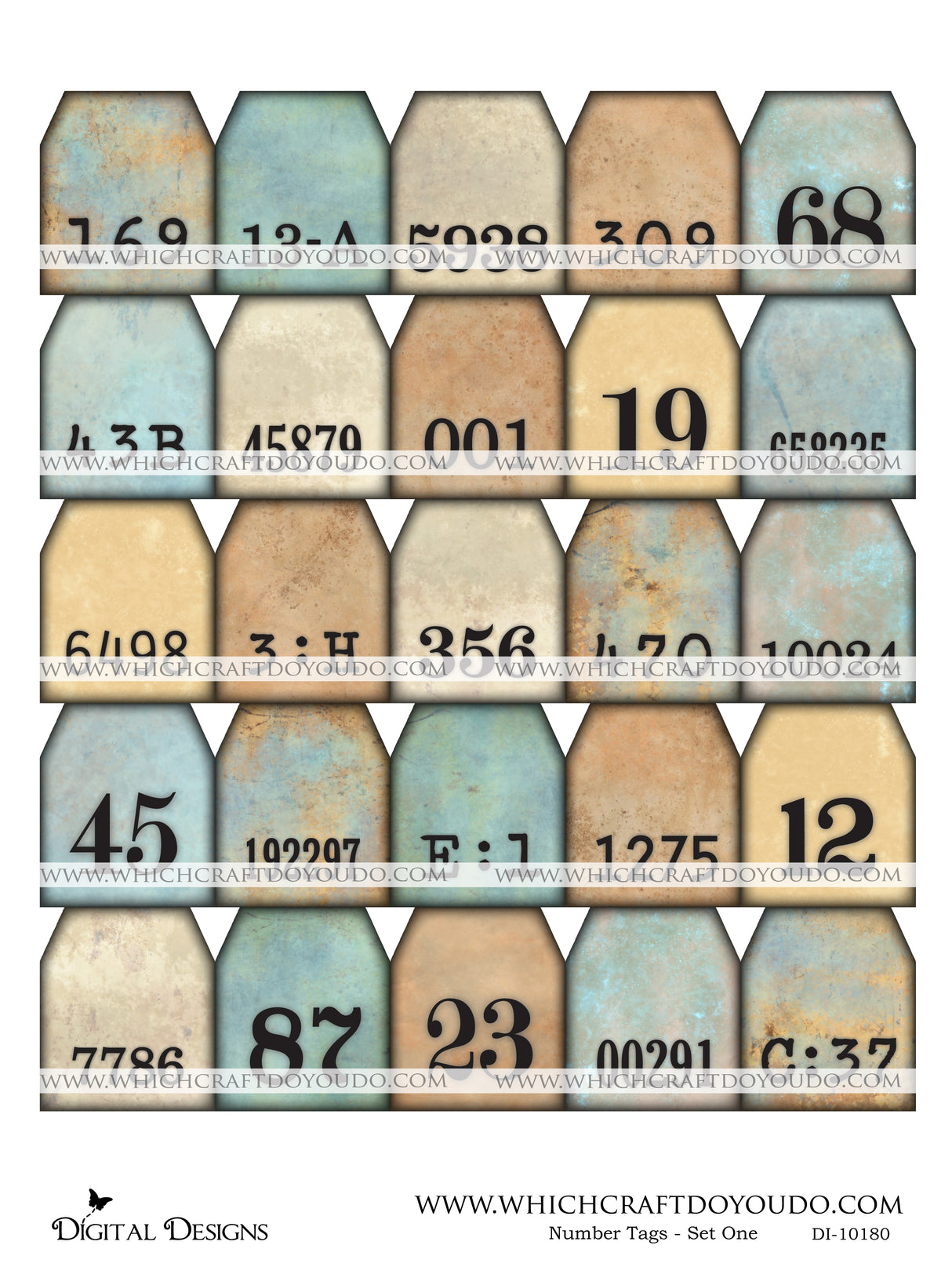 Number Tags - Set One - DI-10180 - Digital Download