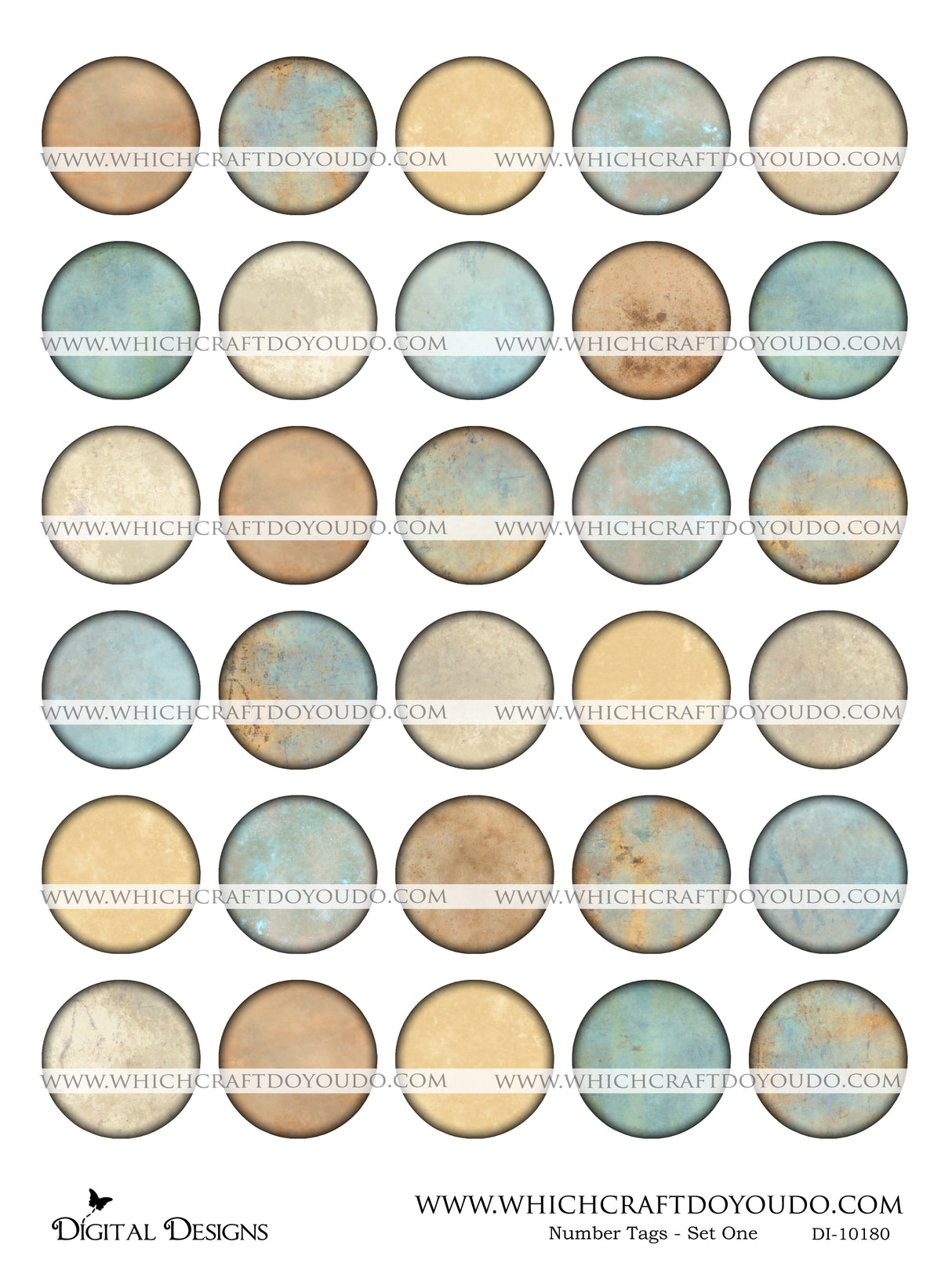 Number Tags - Set One - DI-10180 - Digital Download
