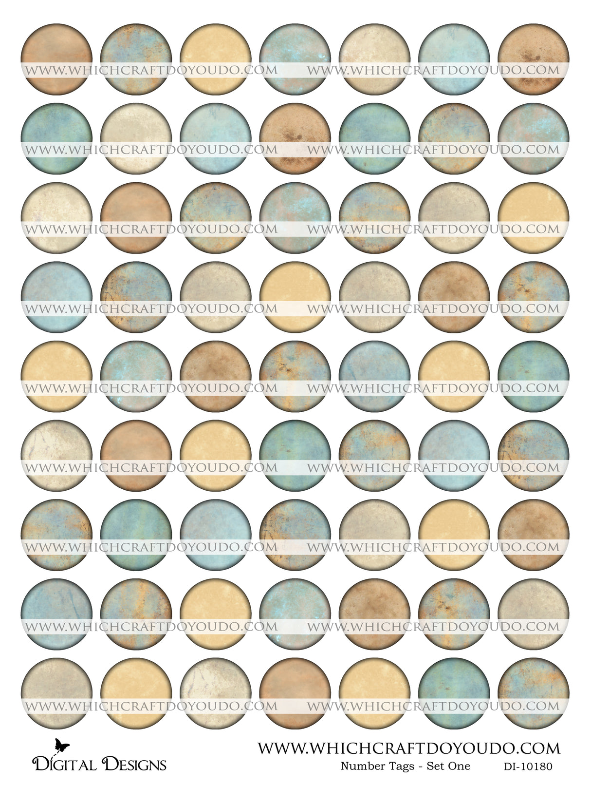 Number Tags - Set One - DI-10180 - Digital Download