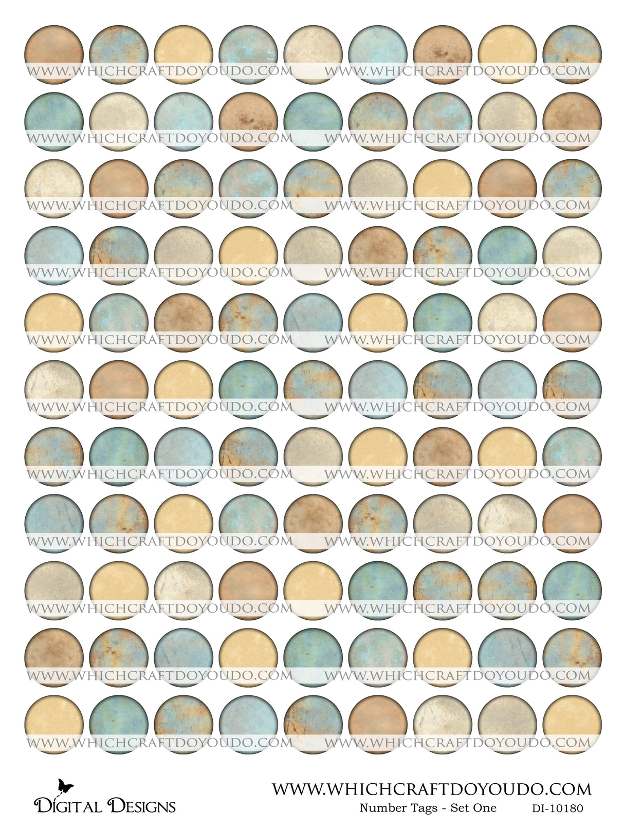 Number Tags - Set One - DI-10180 - Digital Download