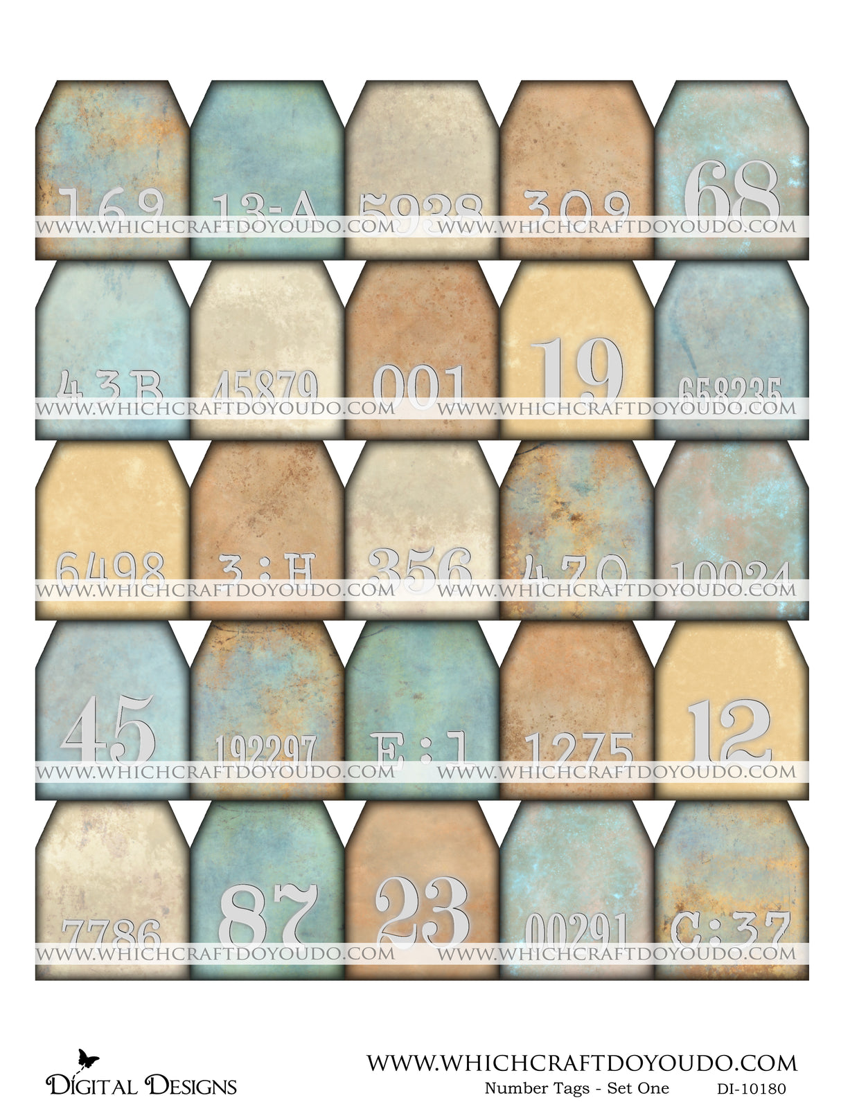 Number Tags - Set One - DI-10180 - Digital Download