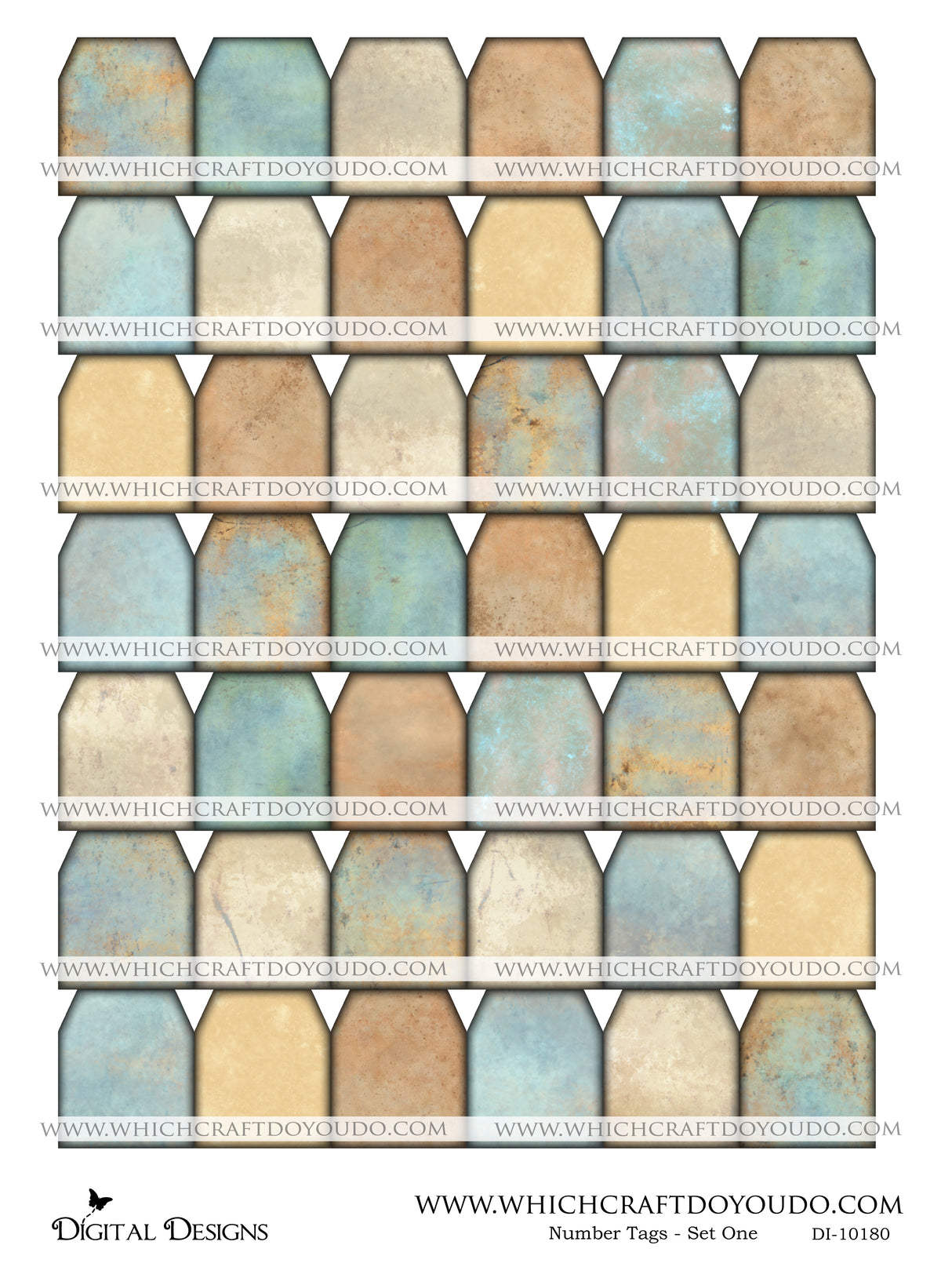 Number Tags - Set One - DI-10180 - Digital Download