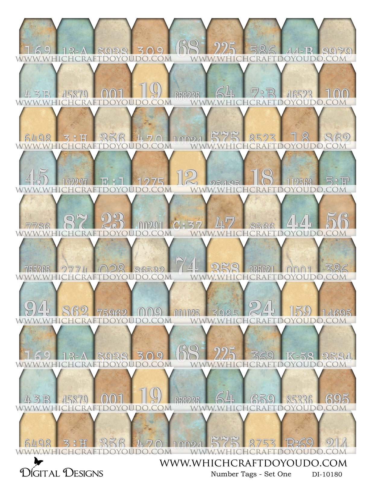 Number Tags - Set One - DI-10180 - Digital Download